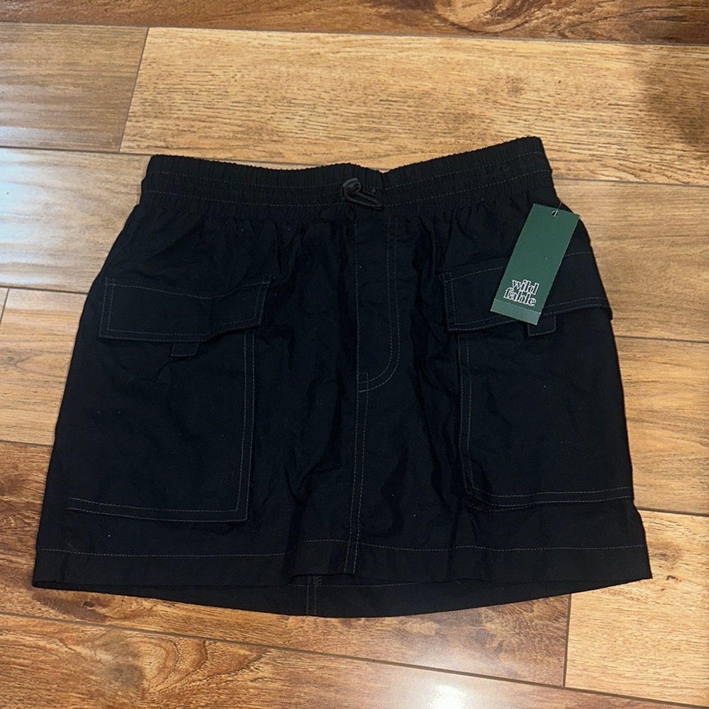 Black Cargo Skirt